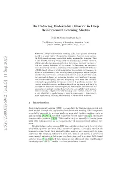 On Reducing Undesirable Behavior in Deep Reinforcement Learning Models