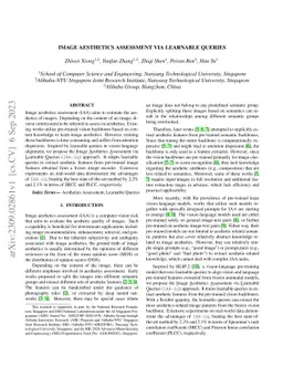 Image Aesthetics Assessment via Learnable Queries