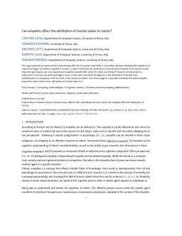 Can empathy affect the attribution of mental states to robots?