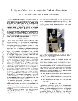 Feeding the Coffee Habit: A Longitudinal Study of a Robo-Barista