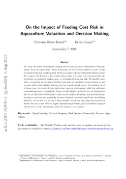 On the Impact of Feeding Cost Risk in Aquaculture Valuation and Decision
  Making
