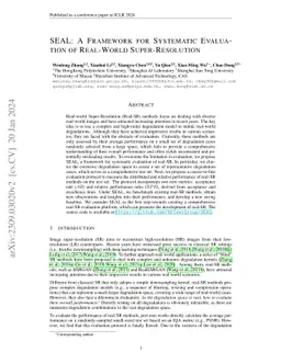 SEAL: A Framework for Systematic Evaluation of Real-World
  Super-Resolution