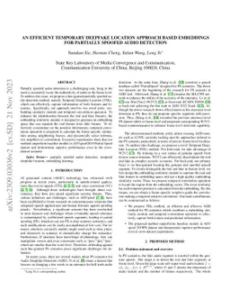 An Efficient Temporary Deepfake Location Approach Based Embeddings for
  Partially Spoofed Audio Detection