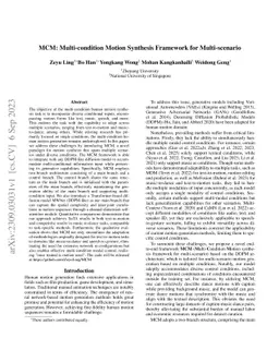 MCM: Multi-condition Motion Synthesis Framework for Multi-scenario