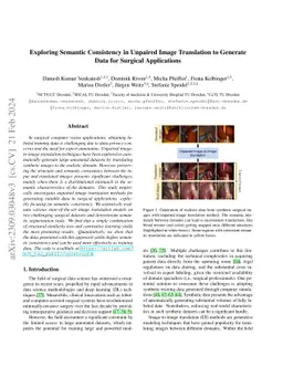 Exploring Semantic Consistency in Unpaired Image Translation to Generate
  Data for Surgical Applications