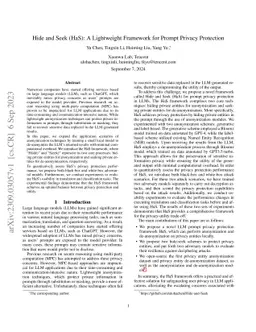 Hide and Seek (HaS): A Lightweight Framework for Prompt Privacy
  Protection