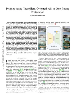 Prompt-based Ingredient-Oriented All-in-One Image Restoration