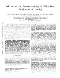 ORL-AUDITOR: Dataset Auditing in Offline Deep Reinforcement Learning