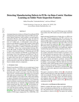 Detecting Manufacturing Defects in PCBs via Data-Centric Machine
  Learning on Solder Paste Inspection Features