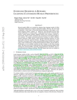 Everyone Deserves A Reward: Learning Customized Human Preferences