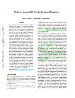 MyoDex: A Generalizable Prior for Dexterous Manipulation