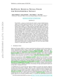 ResFields: Residual Neural Fields for Spatiotemporal Signals