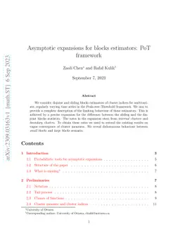 Asymptotic expansions for blocks estimators: PoT framework