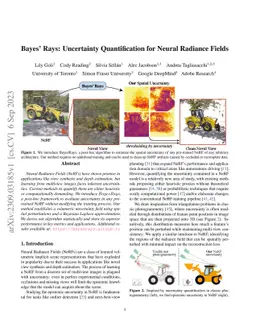 Bayes' Rays: Uncertainty Quantification for Neural Radiance Fields