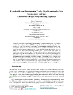 Explainable and Trustworthy Traffic Sign Detection for Safe Autonomous
  Driving: An Inductive Logic Programming Approach