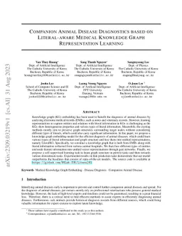 Companion Animal Disease Diagnostics based on Literal-aware Medical
  Knowledge Graph Representation Learning
