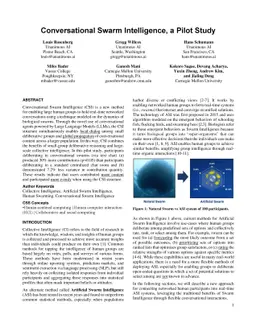 Conversational Swarm Intelligence, a Pilot Study