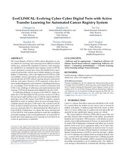EvoCLINICAL: Evolving Cyber-Cyber Digital Twin with Active Transfer
  Learning for Automated Cancer Registry System