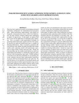 Parameter Efficient Audio Captioning With Faithful Guidance Using
  Audio-text Shared Latent Representation