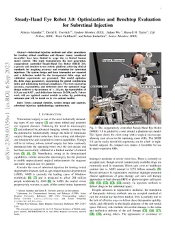 Steady-Hand Eye Robot 3.0: Optimization and Benchtop Evaluation for
  Subretinal Injection