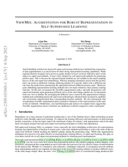 ViewMix: Augmentation for Robust Representation in Self-Supervised
  Learning