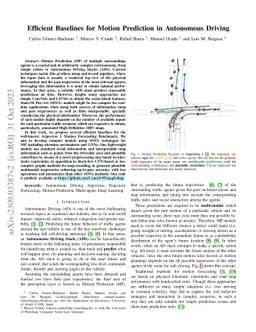 Efficient Baselines for Motion Prediction in Autonomous Driving