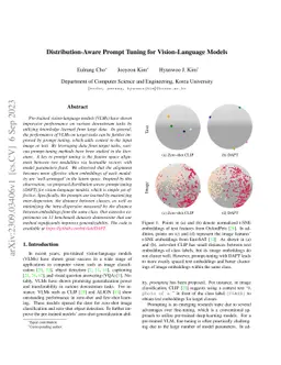 Distribution-Aware Prompt Tuning for Vision-Language Models