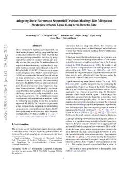 Adapting Static Fairness to Sequential Decision-Making: Bias Mitigation
  Strategies towards Equal Long-term Benefit Rate