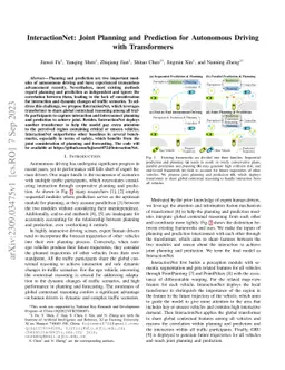 InteractionNet: Joint Planning and Prediction for Autonomous Driving
  with Transformers