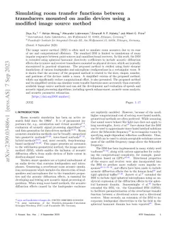 Simulating room transfer functions between transducers mounted on audio
  devices using a modified image source method