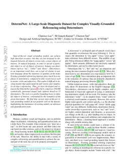 DetermiNet: A Large-Scale Diagnostic Dataset for Complex
  Visually-Grounded Referencing using Determiners