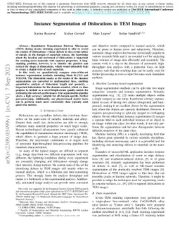 Instance Segmentation of Dislocations in TEM Images