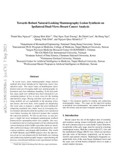 Towards Robust Natural-Looking Mammography Lesion Synthesis on
  Ipsilateral Dual-Views Breast Cancer Analysis