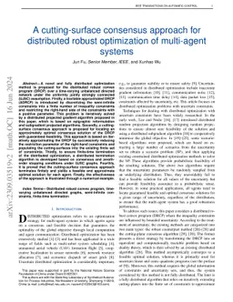 A cutting-surface consensus approach for distributed robust optimization
  of multi-agent systems