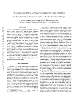 An Anchor Learning Approach for Citation Field Learning