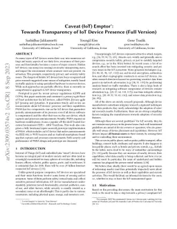 Caveat (IoT) Emptor: Towards Transparency of IoT Device Presence (Full
  Version)