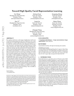 Toward High Quality Facial Representation Learning