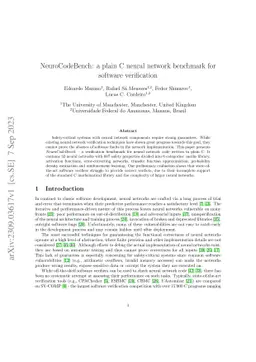 NeuroCodeBench: a plain C neural network benchmark for software
  verification