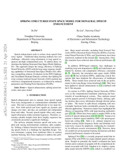 Spiking Structured State Space Model for Monaural Speech Enhancement
