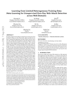 Learning from Limited Heterogeneous Training Data: Meta-Learning for
  Unsupervised Zero-Day Web Attack Detection across Web Domains