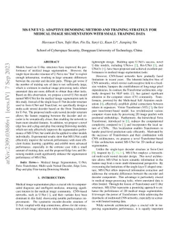 MS-UNet-v2: Adaptive Denoising Method and Training Strategy for Medical
  Image Segmentation with Small Training Data