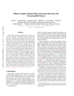 Efficient Adaptive Human-Object Interaction Detection with
  Concept-guided Memory