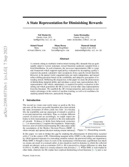 A State Representation for Diminishing Rewards