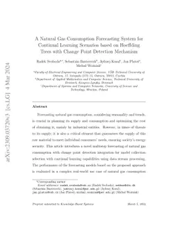 A Natural Gas Consumption Forecasting System for Continual Learning
  Scenarios based on Hoeffding Trees with Change Point Detection Mechanism