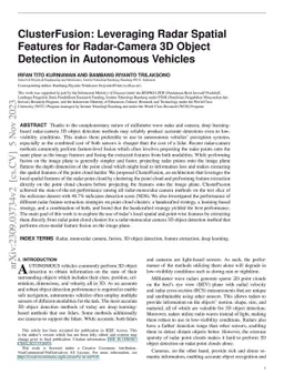 ClusterFusion: Leveraging Radar Spatial Features for Radar-Camera 3D
  Object Detection in Autonomous Vehicles