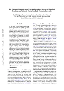 The Daunting Dilemma with Sentence Encoders: Success on Standard
  Benchmarks, Failure in Capturing Basic Semantic Properties