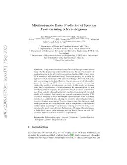 M(otion)-mode Based Prediction of Ejection Fraction using
  Echocardiograms