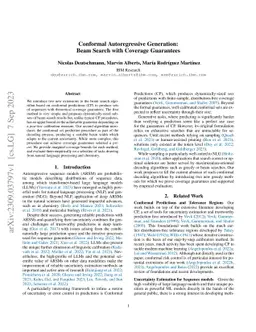 Conformal Autoregressive Generation: Beam Search with Coverage
  Guarantees