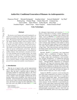 AnthroNet: Conditional Generation of Humans via Anthropometrics