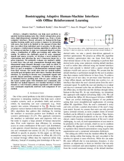 Bootstrapping Adaptive Human-Machine Interfaces with Offline
  Reinforcement Learning